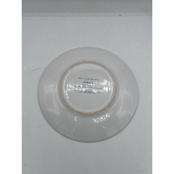 Pottery Barn 3 Cocktail Plates Bubbly Ceramic French 8” Contratto Champagne - Picture 8 of 12